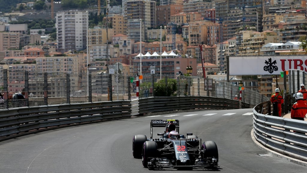 McLaren’s Jenson Button during second practice of the Monaco Grand Prix in Monte Carlo. Photograph: David Davies/PA Wire