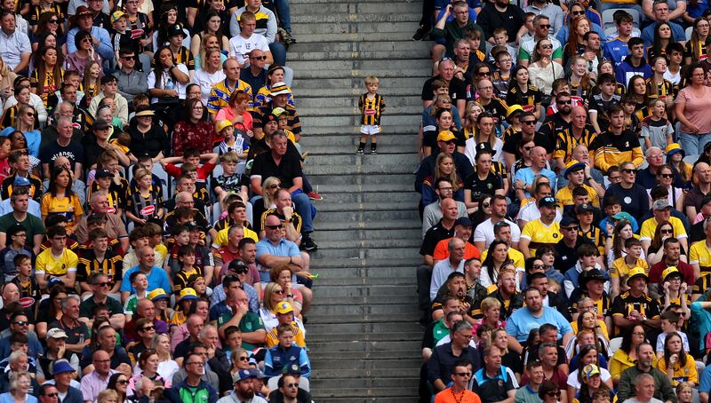 A young Kilkenny fan watches Clare v Kilkenny All-Ireland semi-final at Croke Park in 2023. Photograph: James Crombie/Inpho