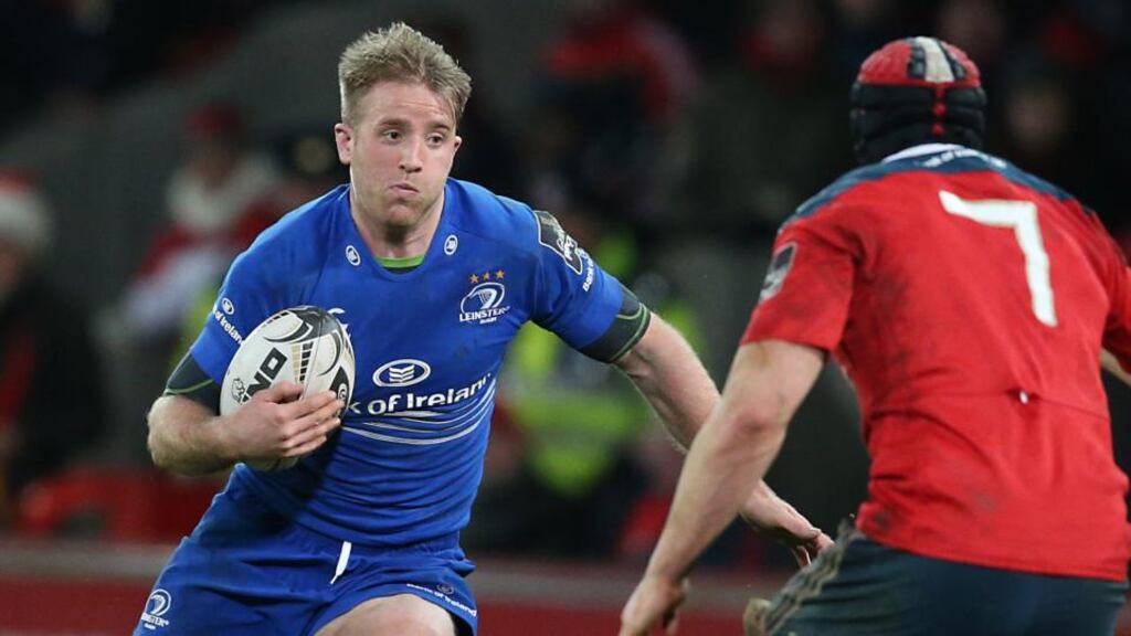 Leinster’s Luke Fitzgerald in action against Munster at Thomond Park in this season’s Pro12 League. Photograph: Billy Stickland/Inpho.
