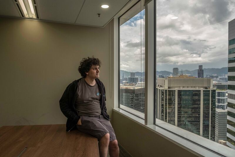 Sam Bankman-Fried at his office in Hong Kong, May 2021. Photograph: Lam Yik Fei/The New York Times