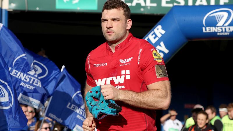 Tadhg Beirne at the RDS in his Scarlets days. “I can’t thank them enough for taking a punt on me, because no-one else was willing to do it,” he says of his time with the Welsh club. Photograph: Byran Keane/Inpho