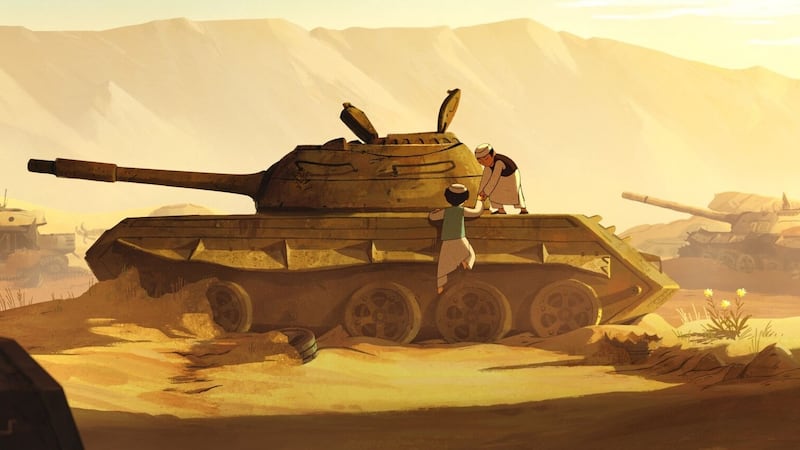 Scene from ‘The Breadwinner’, by Cartoon Saloon.