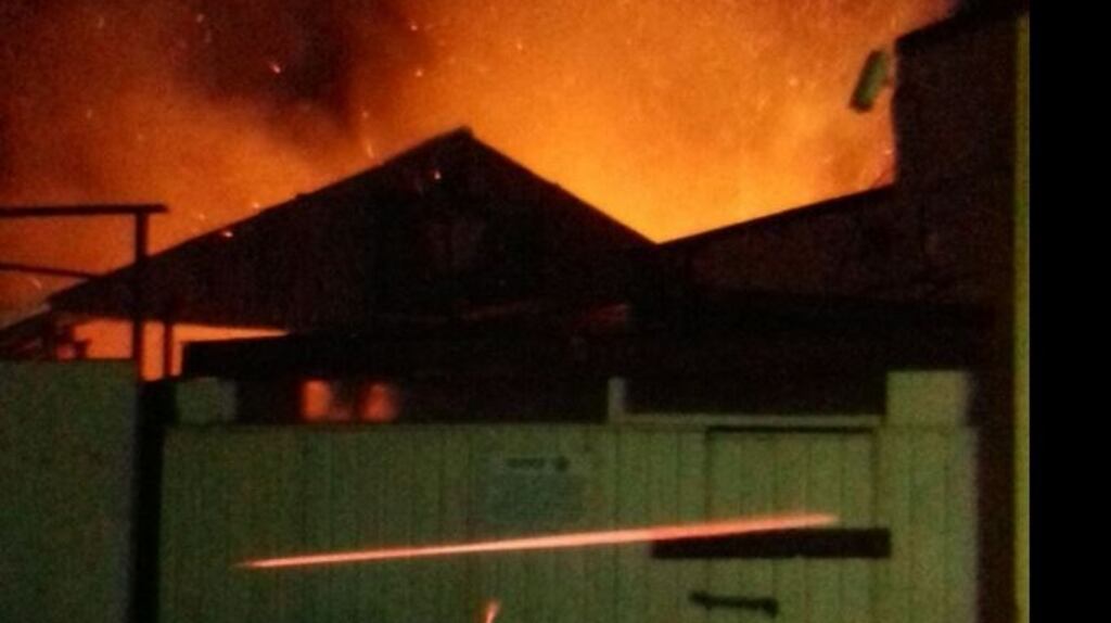 Four fire engines attended a premises fire on the Greenhills Road on Monday. Photograph: Dublin Fire Brigade