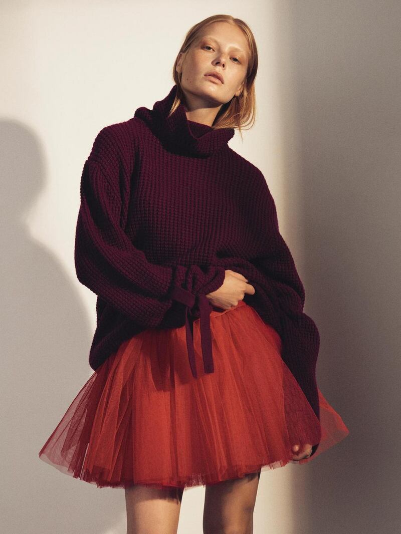 Three-ply waffle cashmere knit chunky sweater by Castanea, €795 at Havana, Dublin; Samui, Cork; and Kalu, Naas