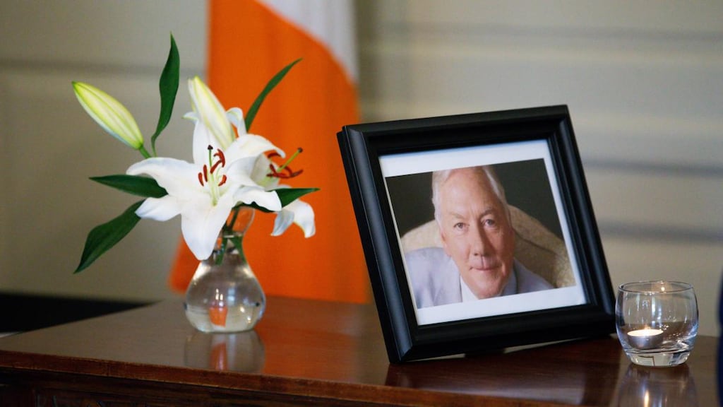 A book of condolence was opened for broadcaster Gay Byrne at the Mansion House, Dublin. Photograph: Tom Honan/The Irish Times.