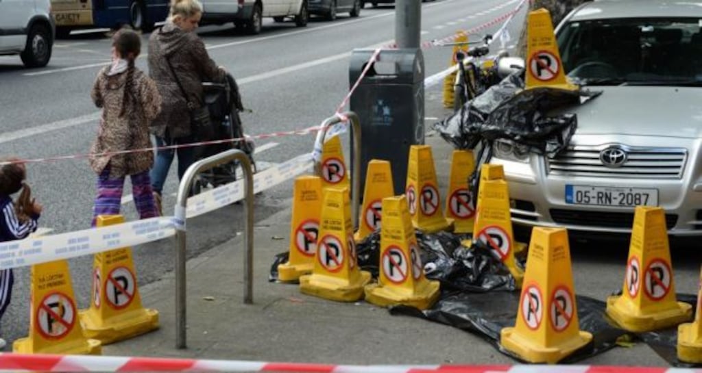 The scene outside the Dublin chip shop where David ‘Gummy’ Sheridan (45) was fatally injured in August 2014. Photograph: Frank Miller