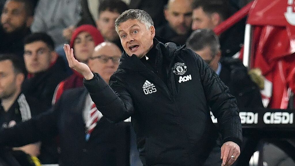 Ole Gunnar Solskjaer was 46 when the game started and roughly 61 by the time it was over. Photograph: Paul Ellis/AFP via Getty Images