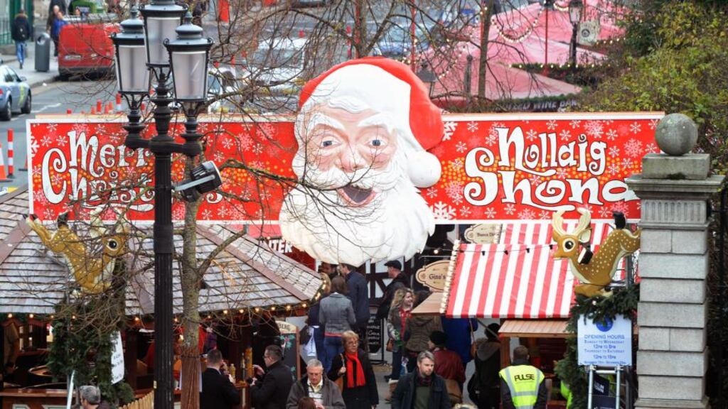 Add to the footfall: the Christmas Market at St Stephen’s Green, Dublin. Photograph: Eric Luke