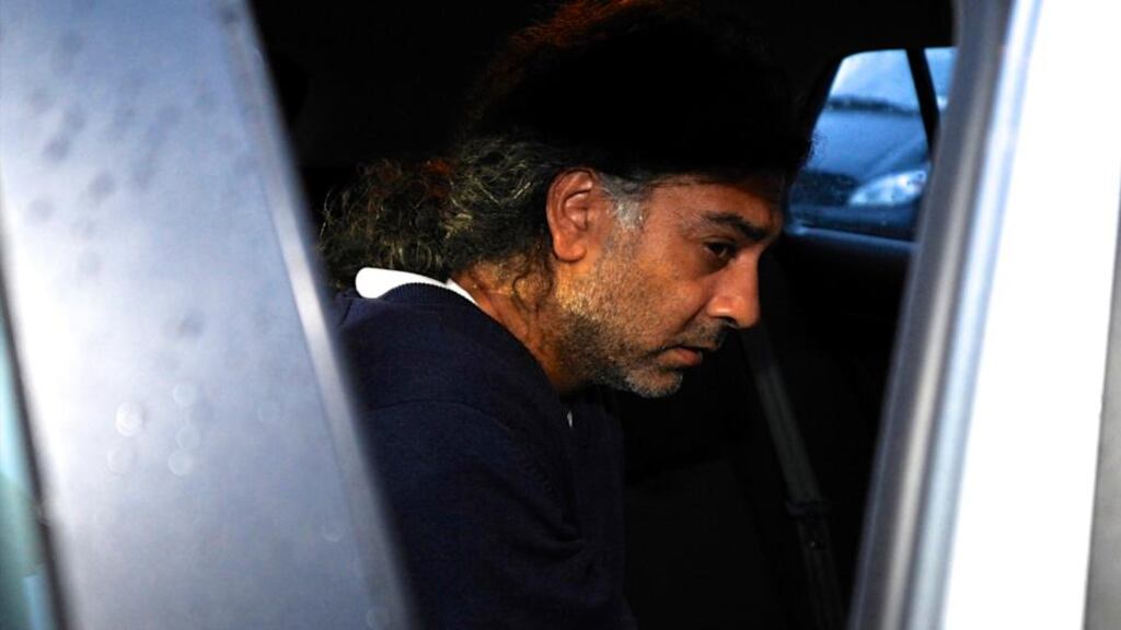 Sanjeev Chada leaving Swinford District Court after he was charged with the murders of his sons Eoghan and Ruairi.