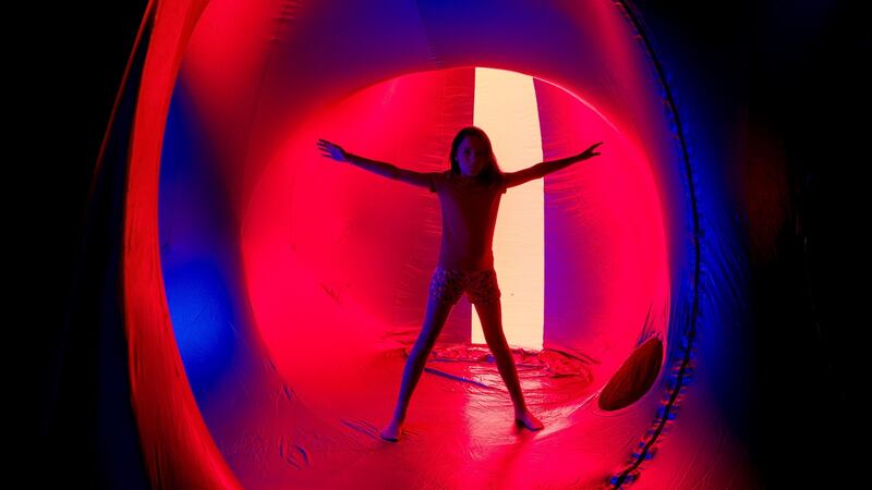 Sophie Hynes,  Renmore, at the Miracoco Luminarium in Eyre Square as part of Galway International Arts Festival. Photograph: Andrew Downes, Xposure
