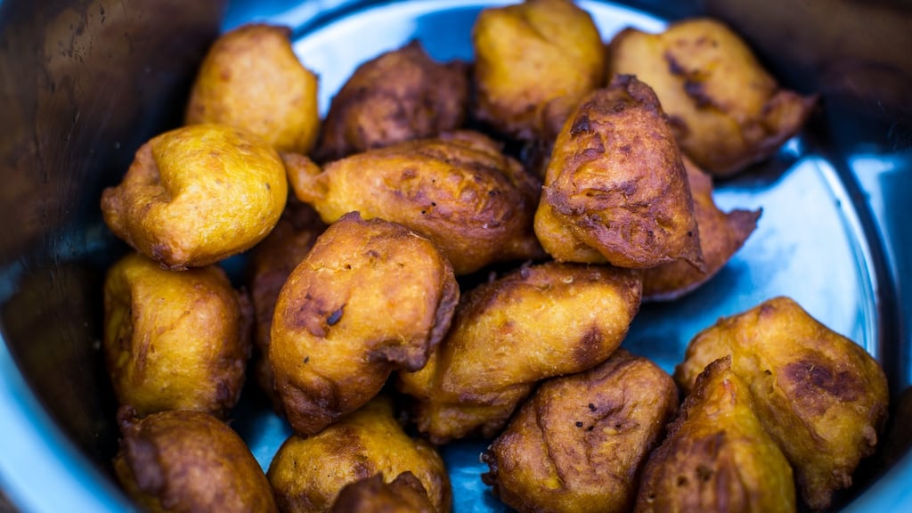 Doughnuts made from a sweet potato batter