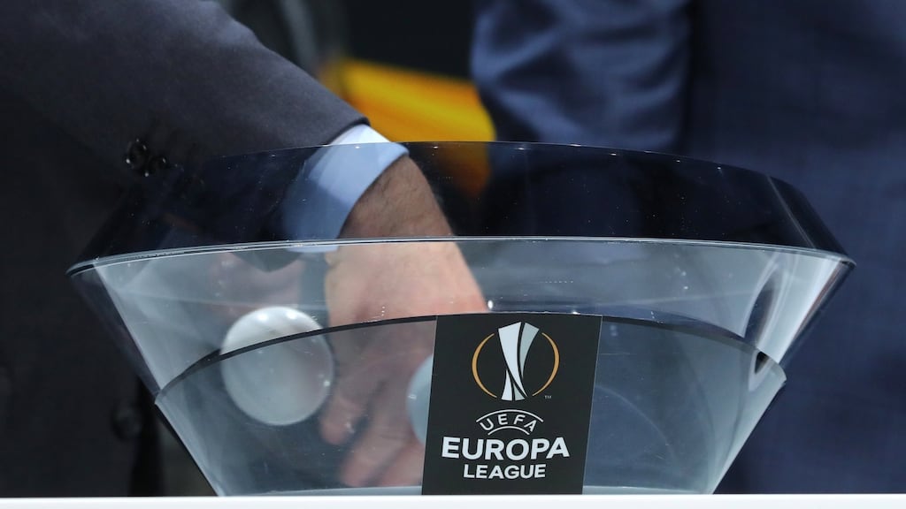 The Europa League round of 16 draw took place in Nyon, Switzerland on Friday. Photograph: Denis Balibouse/Reuters