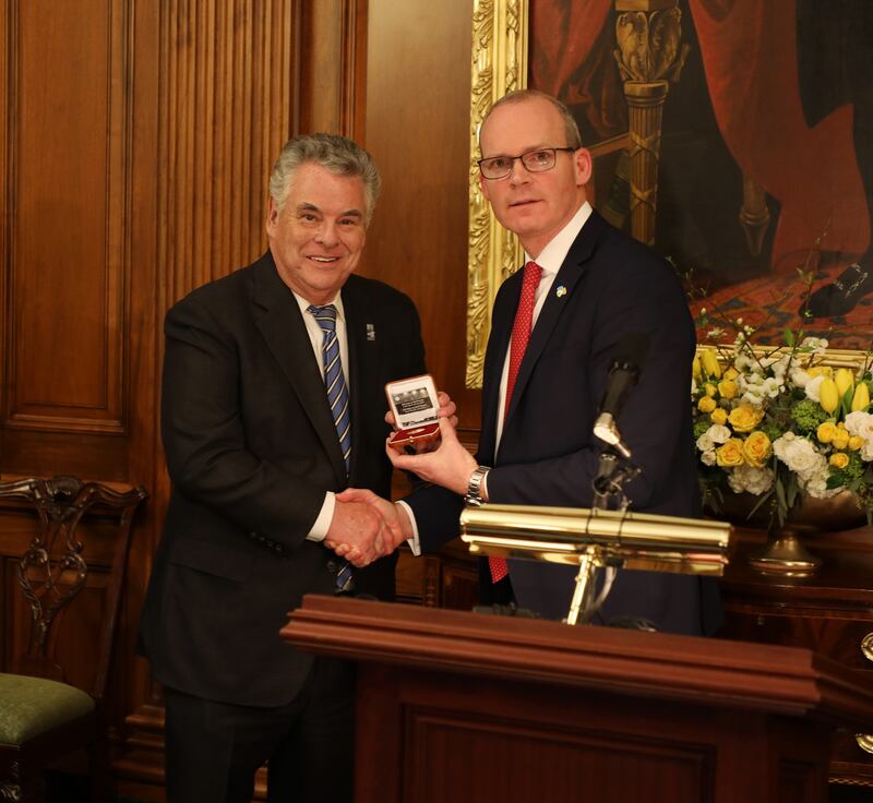 Simon Coveney with congreeman Peter King in Washington DC. Photograph: Marty Katz