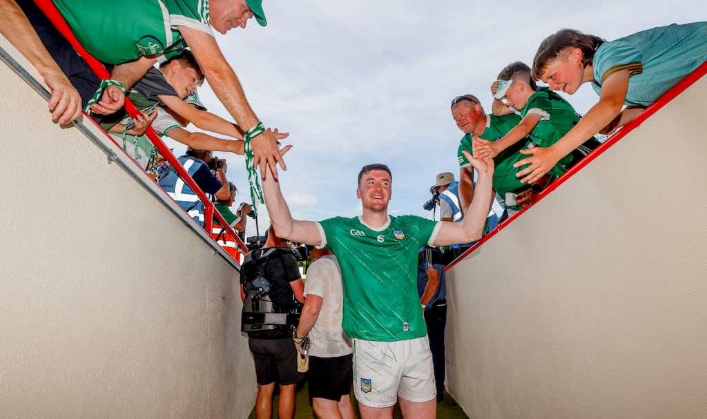 Limerick’s feted Declan Hannon after the county had dispatched Clare in the Munster final. Photograph: James Crombie/Inpho