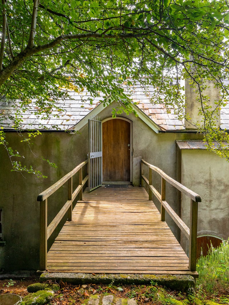 Entry to the master's house is over a bridge to the rear