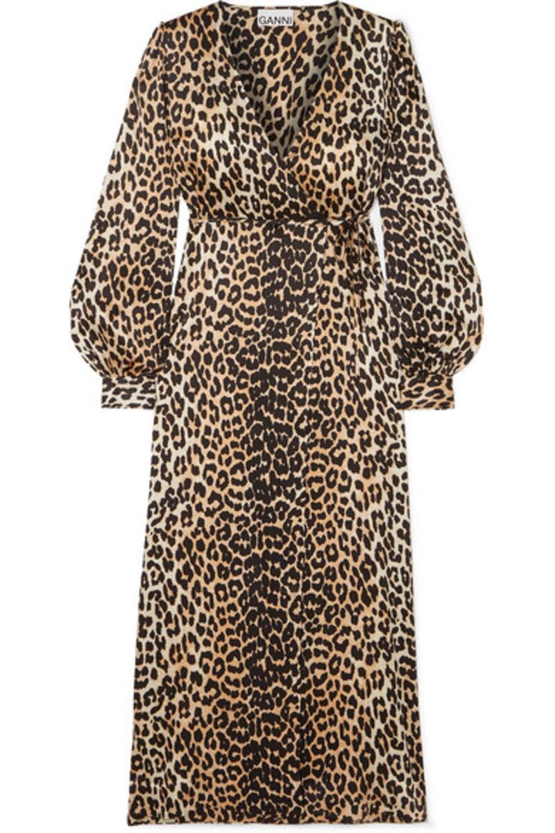 Leopard wrap dress, €460, Ganni