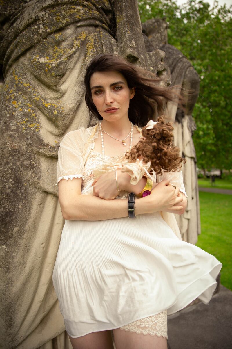 Liath Hannon wears a vintage cream lace negligee, €65, over a satin slip dress, €45, and bloomers, €32, from Om Diva's Victorian Romance collection. Jewellery: pearl necklaces, Saltwater Designs and Tatiana Nestor; bracelets €90 from Magpie Rose