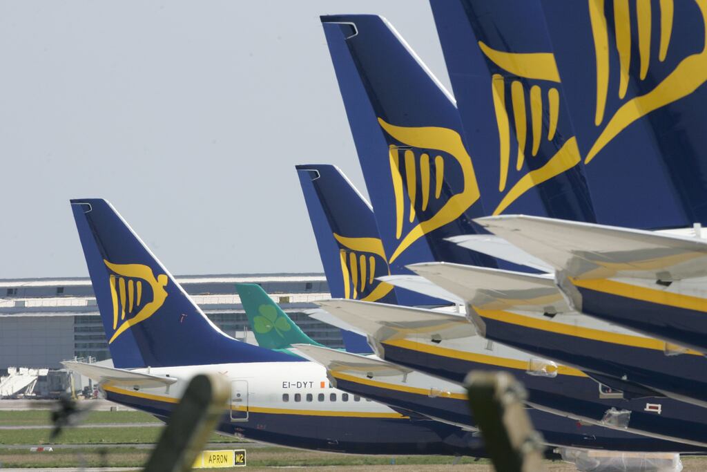 Ryanair profits fell as air fares dipped this summer. Photograph: Alan Betson