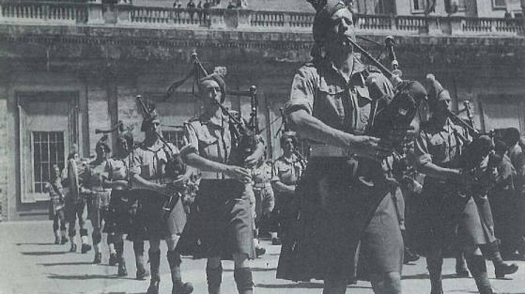 The 38th Irish Brigade of the British army on parade in St Peter’s Square on June 12th, 1944