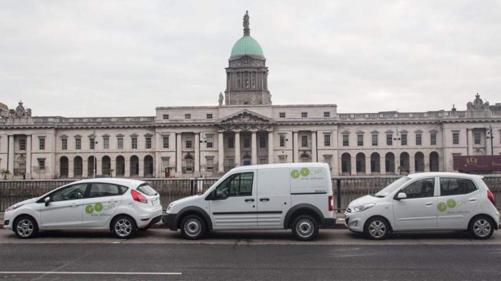 GoCar: city dwellers  can now avail of a pool of cars parked around the capital, paying for them by the hour. Dublin City Council’s 30,000 pay-and-display car parking spaces can be used by car clubs for the first time.  Photograph: Conor McCabe