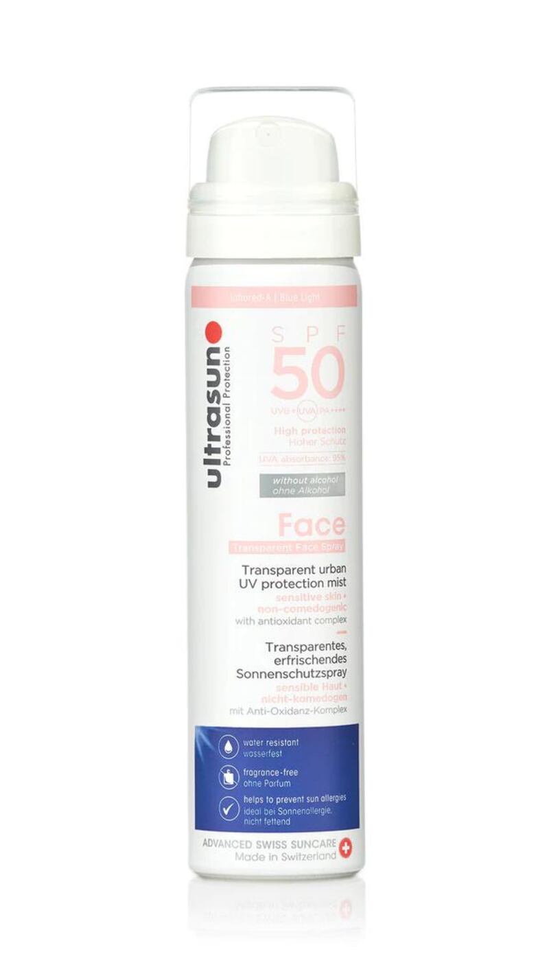 Ultrasun UV Face and Scalp Mist SPF50 (€23 for 75ml from Boots)