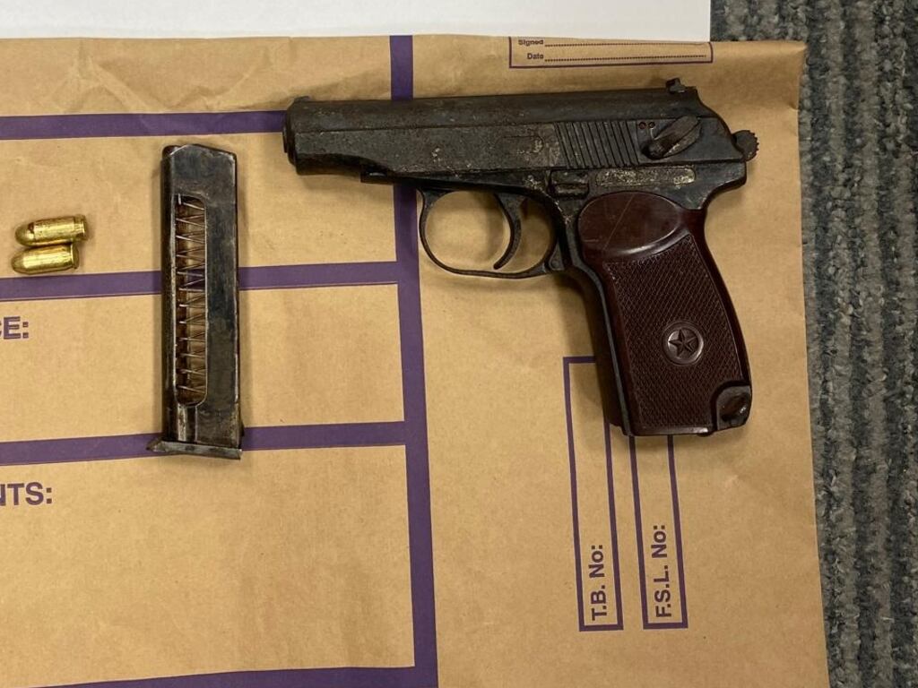 The firearm and ammunition seized by gardaí in Finglas, Dublin. Photograph: Garda Press Office