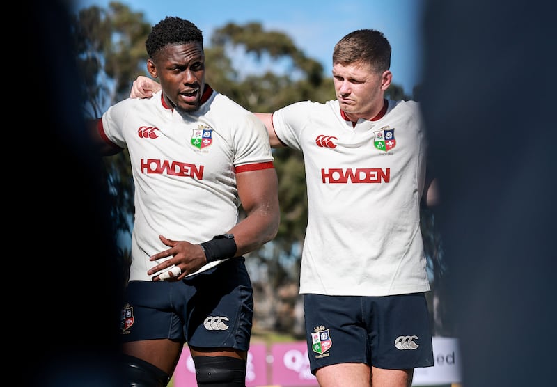 Maro Itoje and Owen Farrell. Photograph: Dan Sheridan/Inpho