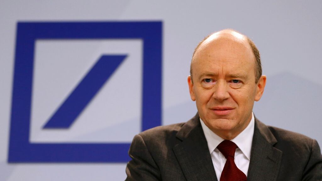 Deutsche Bank chief executive John Cryan: “At no point did I ask the chancellor for help. I didn’t even hint at anything of the sort.” Photograph: Kai Pfaffenbach/Reuters