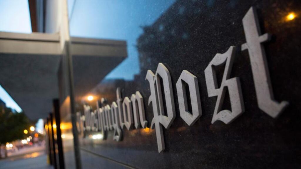The Washington Post Company’s headquarters in Washington. The company is to be sold to Amazon founder Jeff Bezos for $250 million. Photograph: Bloomberg