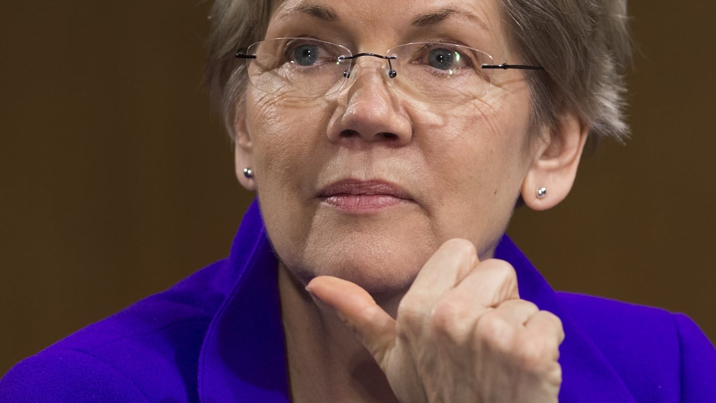 Democratic senator Elizabeth Warren of Massachusetts: the darling of young, white, grassroots progressives on the left who have come out so strongly for Bernie Sanders. Photograph: Saul Loeb/AFP/Getty Images