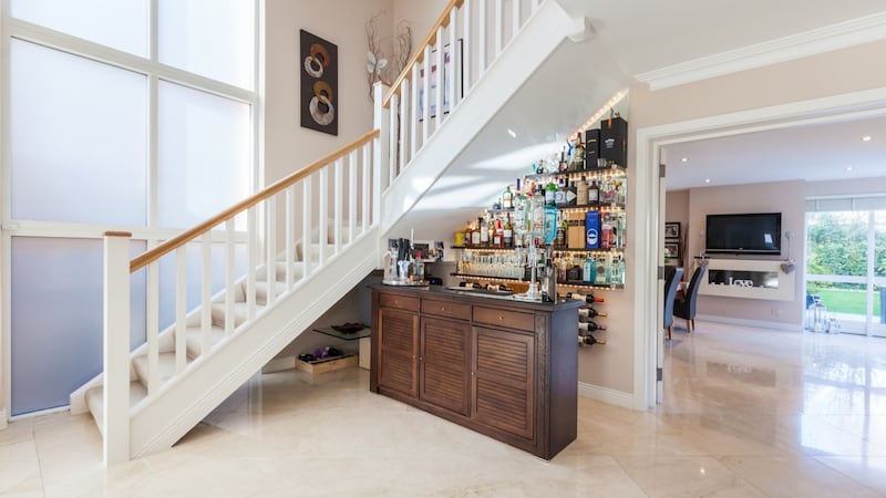 Hall with indoor bar.