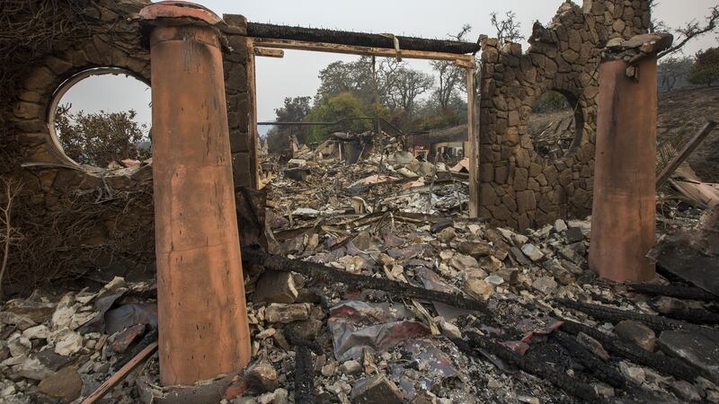 The family-owned winery, Signorello Estate, on Napa’s Silverado Trail is left ruins by the Atlas Fire on October 11th, 2017 near Napa, California. Photograph:  David McNew/Getty Images