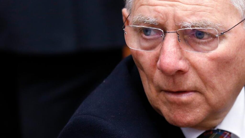 German finance minister Wolfgang Schäuble at the meeting of euro zone finance ministers yesterday. Photograph:Francois Lenoir/Reuters