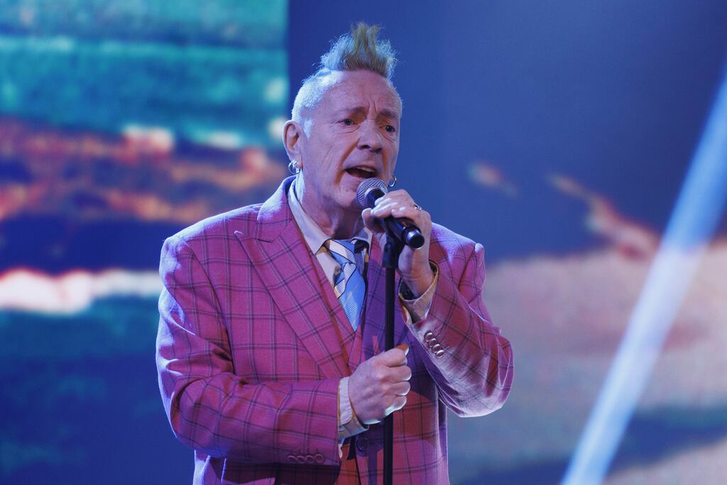 John Lydon of Public Image Limited (PiL) on the Late Late show Eurosong Special. Photograph: Andres Poveda/RTÉ