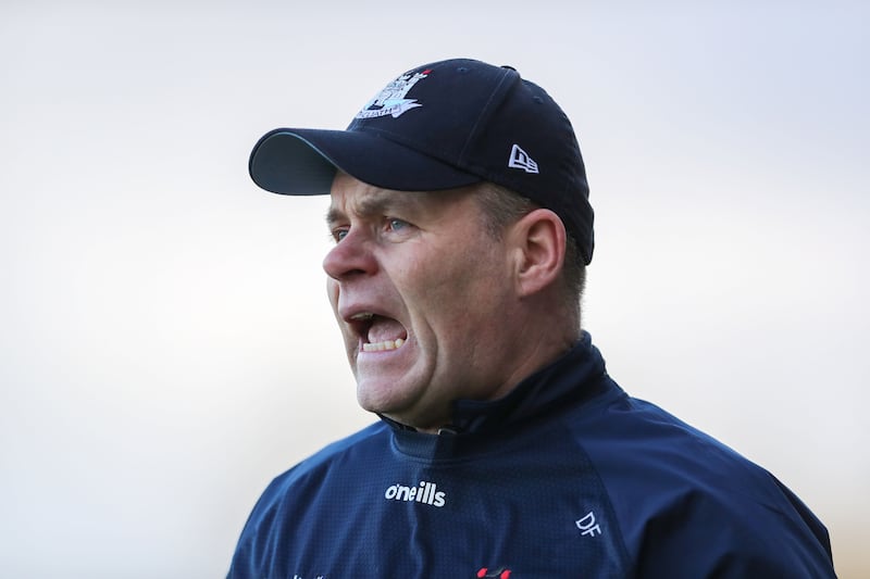 Dublin manager Dessie Farrell during the final round game against Tyrone. Photograph: Lorcan Doherty/Inpho