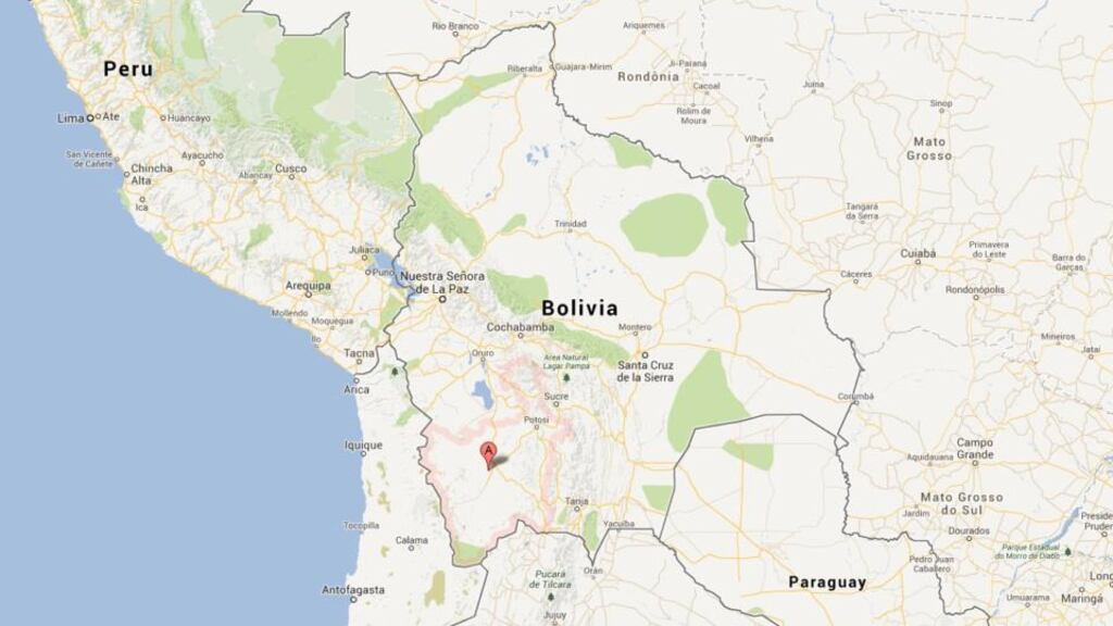 The youth was killed in the town of Colquechaca, some 300km south east of Bolivia’s capital La Paz. Photograph: Google Maps