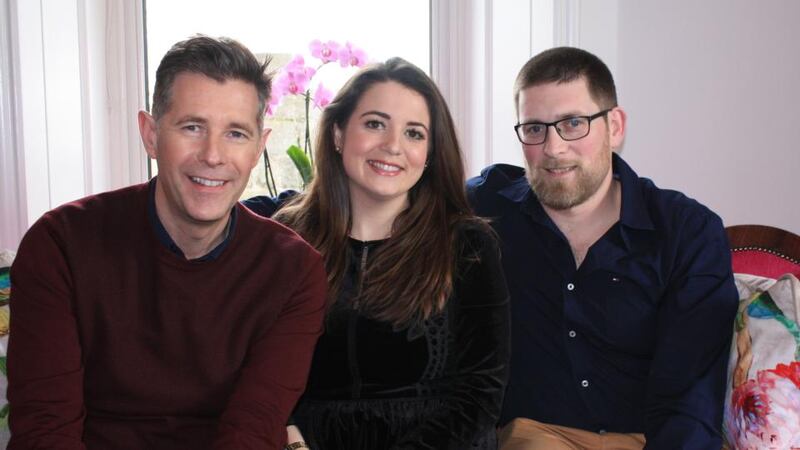 “You have to admit that those first drawings were not your best work”: Dermot Bannon with Katie and Pádraig. Photograph: RTÉ