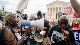 Fury and tears outside US supreme court after abortion ruling