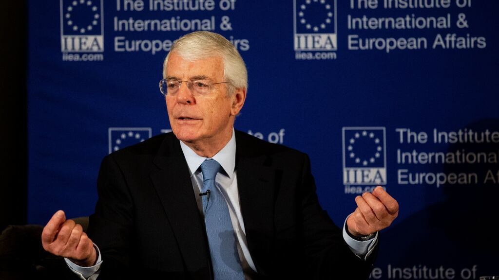 John Major: “Brexit may even break up our historic United Kingdom,” he will tell a rally demanding a second EU referendum in London on Friday evening. Photograph:  Tom Honan