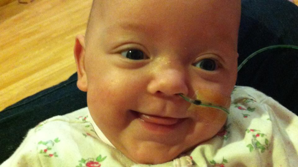 Sophia Ryan: making great progress despite a birth weight of 840 grammes (one pound, 14 ounces).