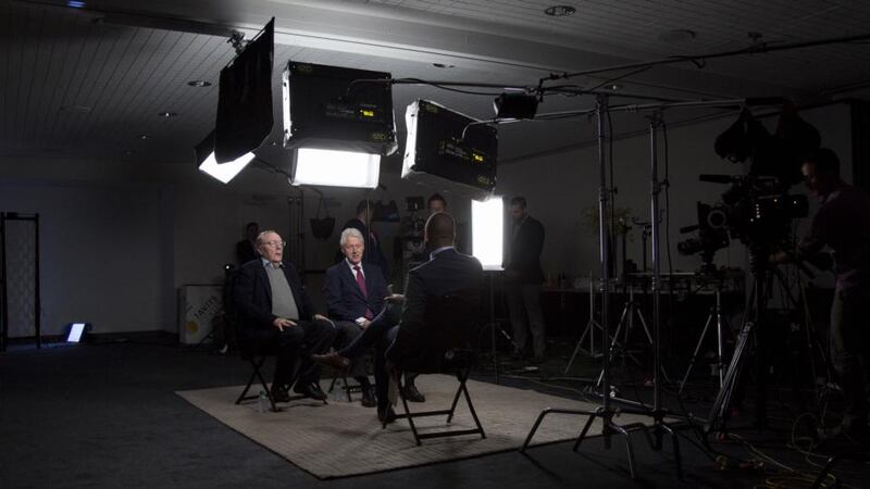 Best-selling author James Patterson and former president Bill Clinton. Photograph: Zach Pagano/NBC/NBCU Photo Bank via Getty Images