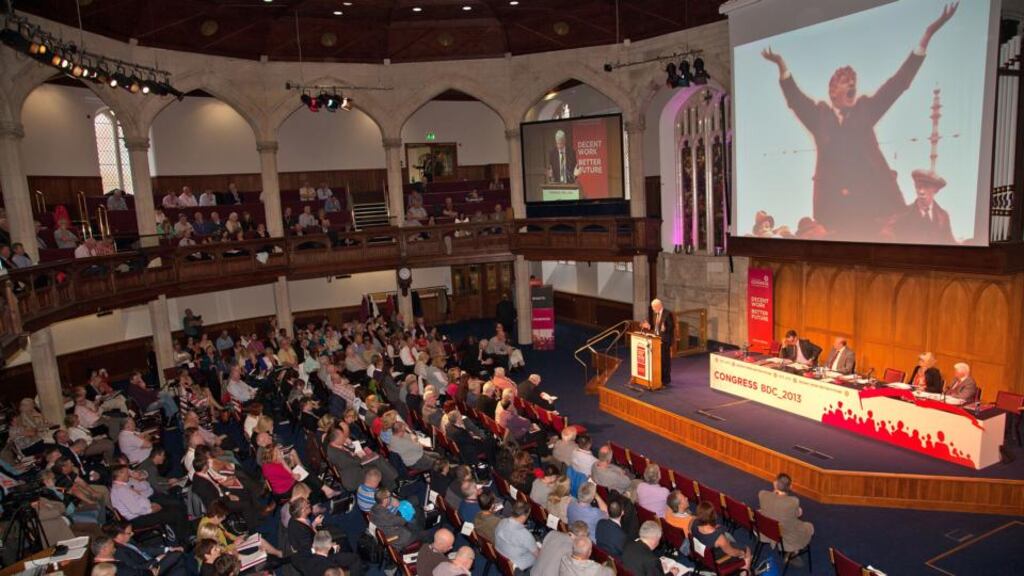 David Begg, general secretary of Ictu, at the biennial delegate conference in Belfast. Photograph: Kevin Cooper