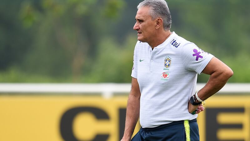 Brazil head coach Tite’s methodical preparations are now set to be tested in the heat of a tournament in which the pressure on the squad will be enormous. Photograph: Andy Rain/EPA