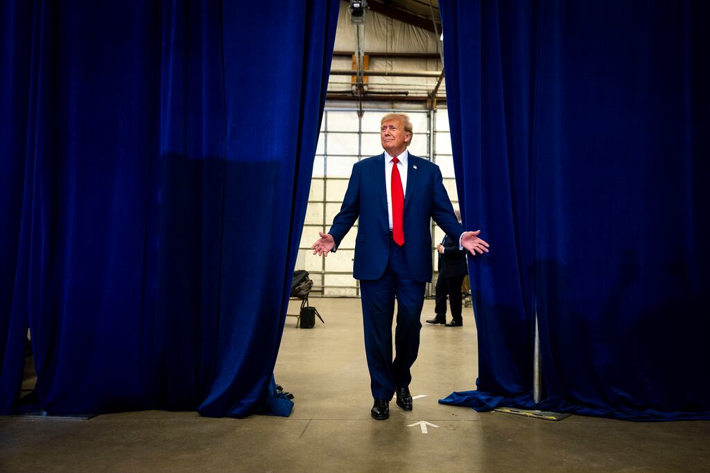 Former US president Donald Trump campaigning in Mason City, Iowa, on January 5th. Photograph: Doug Mills/New York Times
