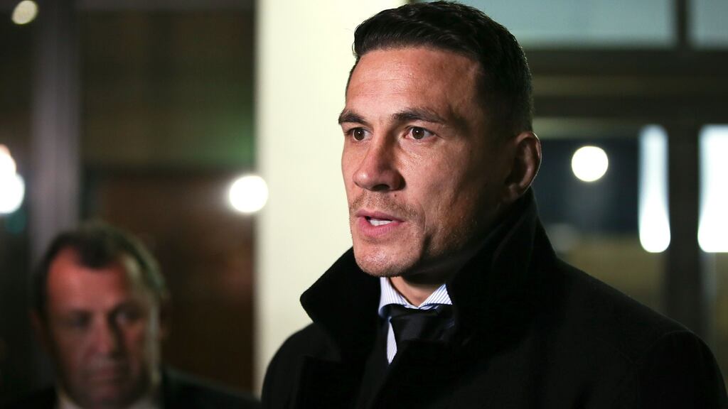 All Blacks centre Sonny Bill Williams has been suspended for four weeks following his sending off against the Lions. Photograph: Hagen Hopkins/Getty