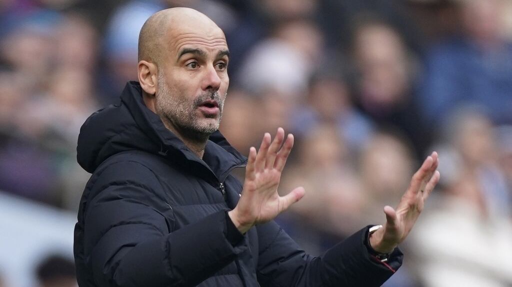 Pep Guardiola: ‘I feel good and comfortable. When I’m not energetic and feel a little bit drained or tired, I’m pretty sure I will quit.’ Photograph: EPA/Tim Keeton