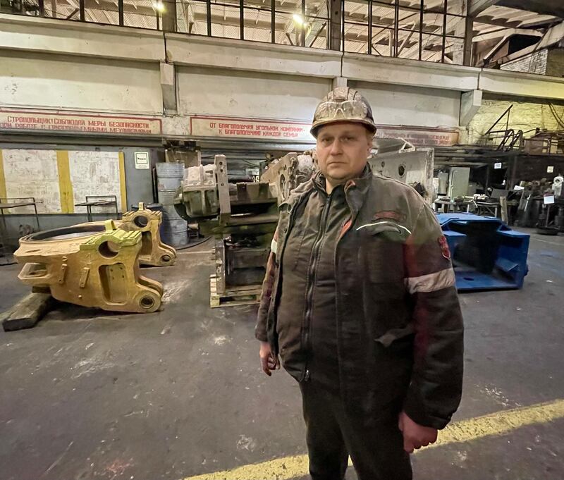 Oleksandr Chura (49) has worked at the Pokrovsk coal mine in eastern Ukraine for 29 years. Photograph: Daniel McLaughlin