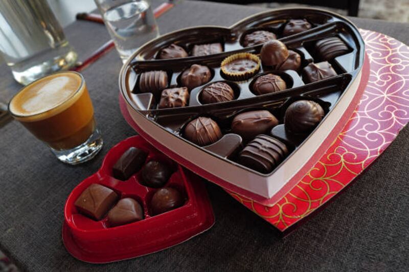 Chocolates packaged for Valentine's Day 2024 in Chicago, Illinois. Photograph: Scott Olson/Getty