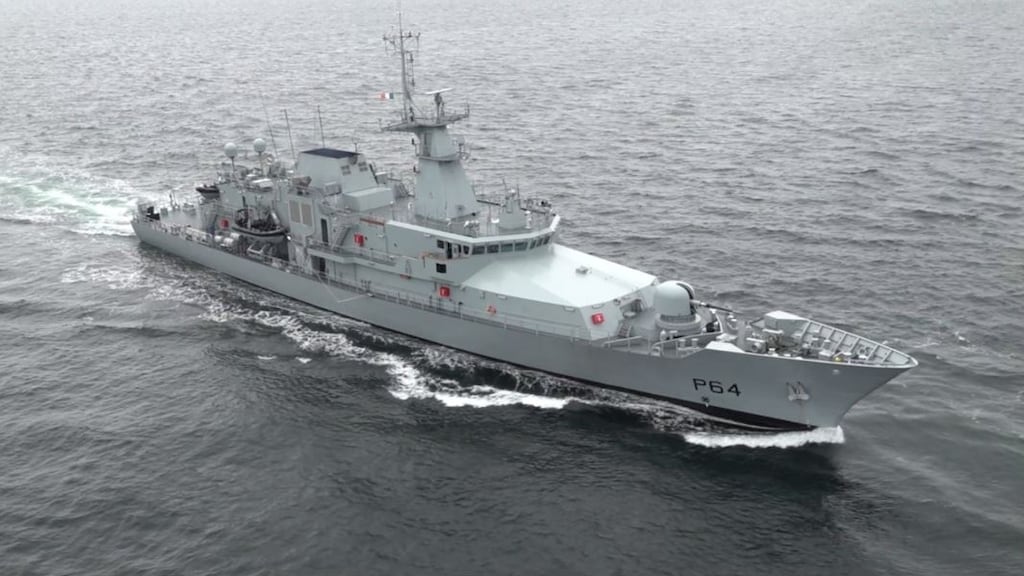 The LÉ George Bernard Shaw remained docked in Dún Laoghaire, Co Dublin over the weekend while tours were offered to members of the public. File photograph: Military.ie