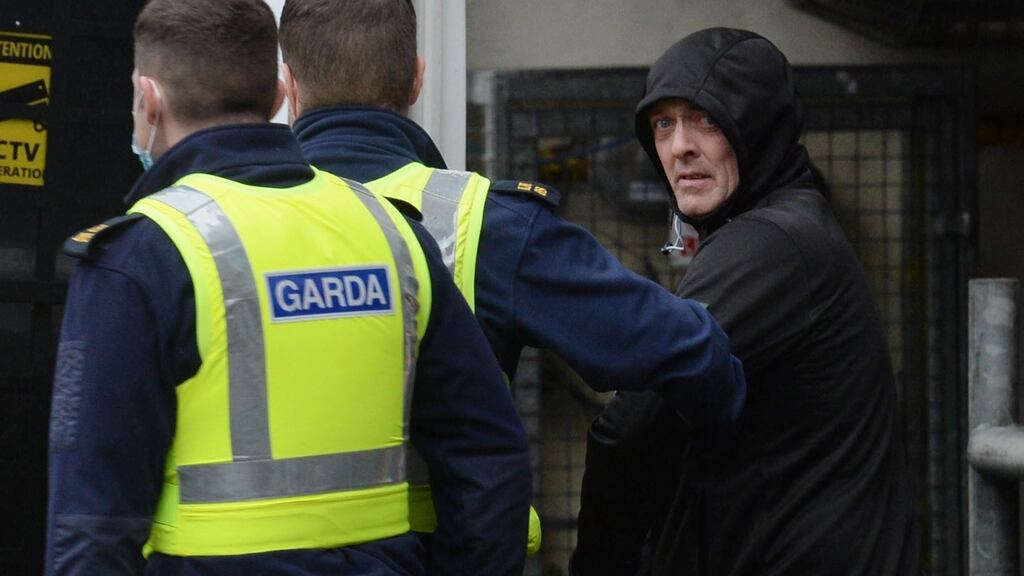 Gerard Cruise leaving Dundalk court after being charged. Photograph: Alan Betson
